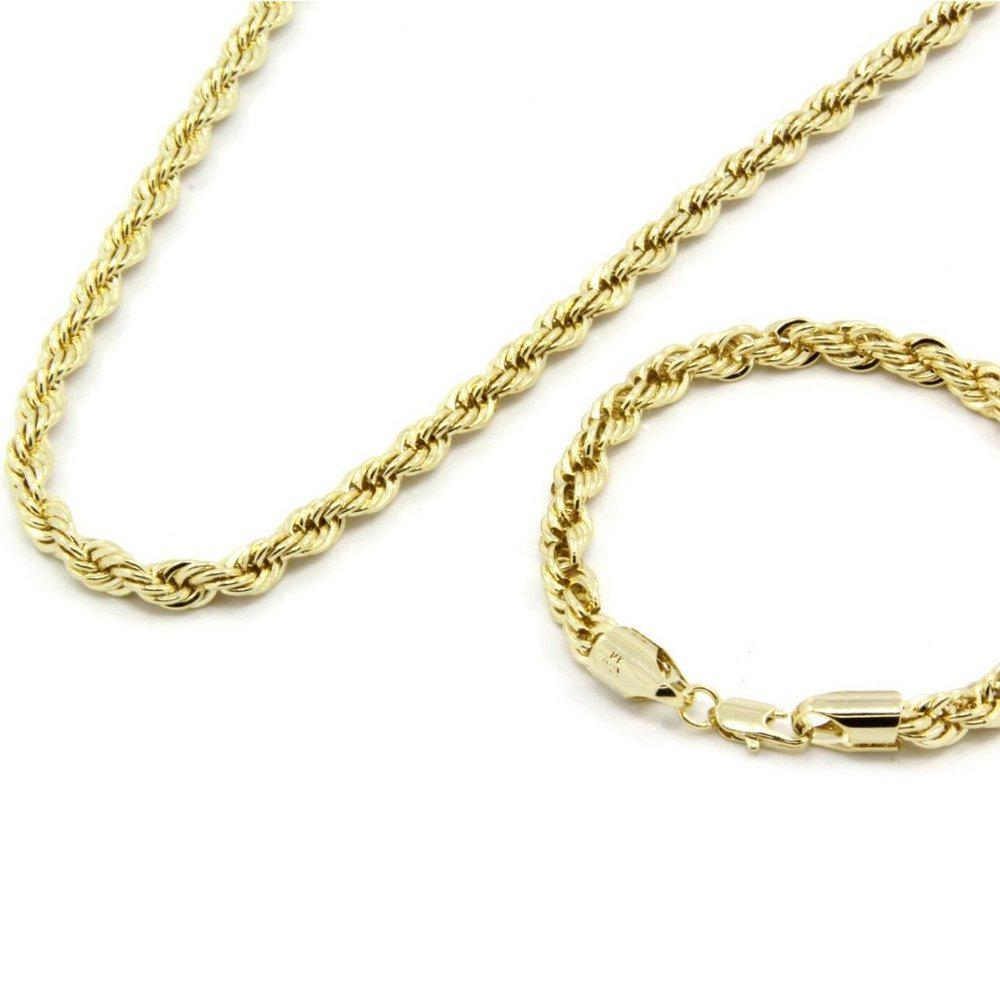 Echte 14k Gelbgold-Seilkette: 2,5–5 Mm Stark, 18–26 Zoll, Für