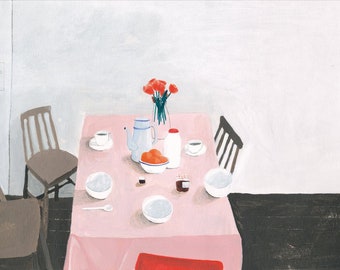 The breakfast table - A4 Print on 100% recycled paper