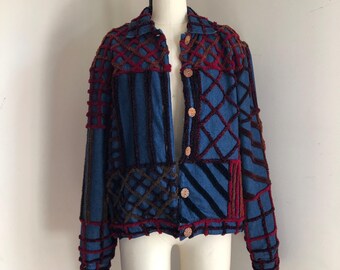 VTG Ali Miles Unique Tuffed Jacket Denim Women’s Sz M