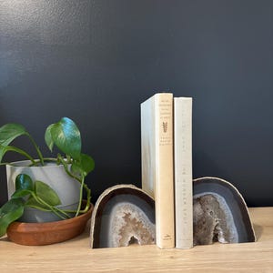 Set of Geode Crystal Bookends. Home Decor. Bookshelf Decor. Interior Design.