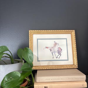 Carol Grigg “Woman Who Watches”  Watercolor Lithograph Framed & Matted 5&quot; x 7&quot;