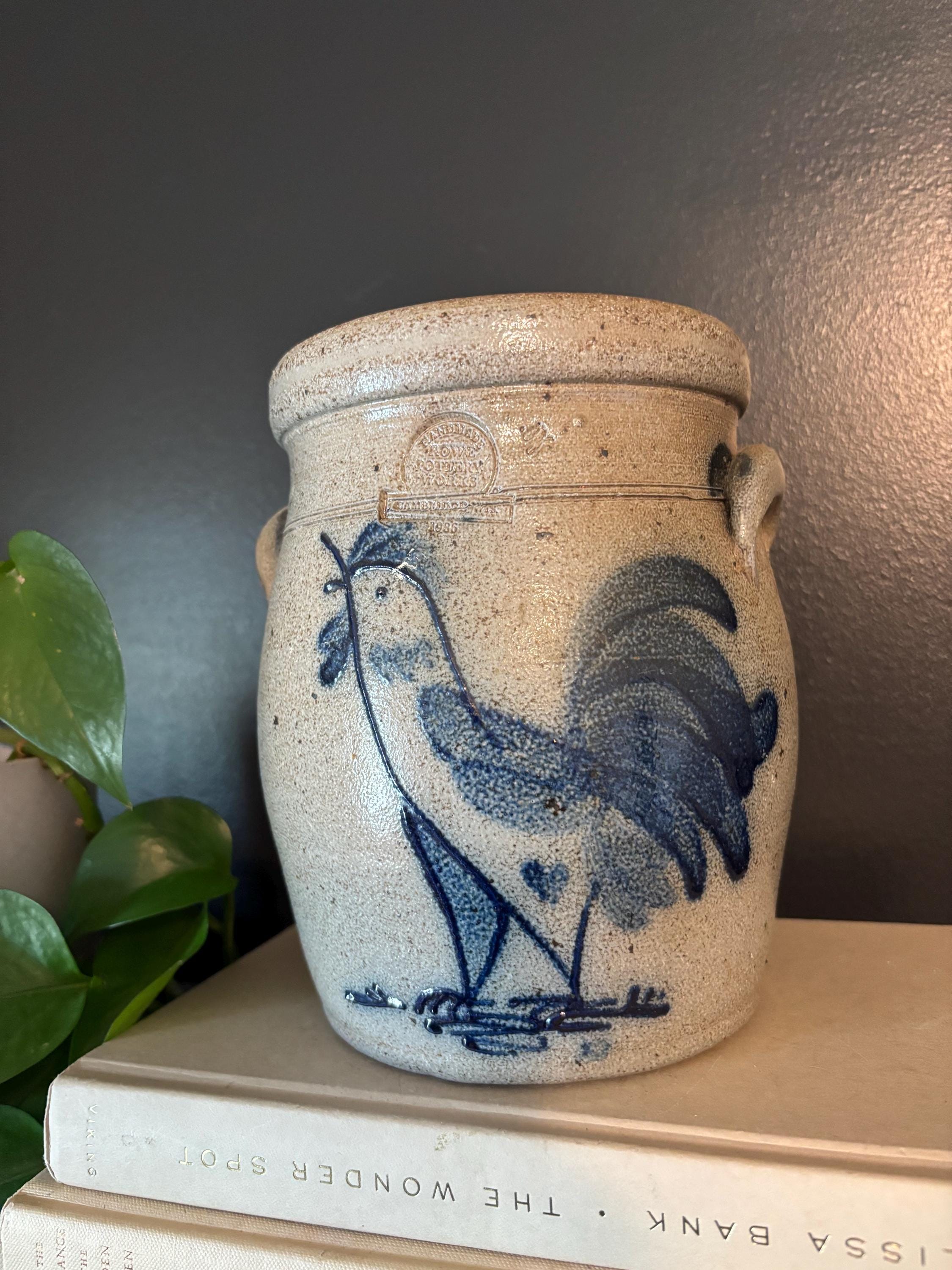 Vintage Huge Rowe Pottery Works Crock Rooster Motif 1986 - Etsy