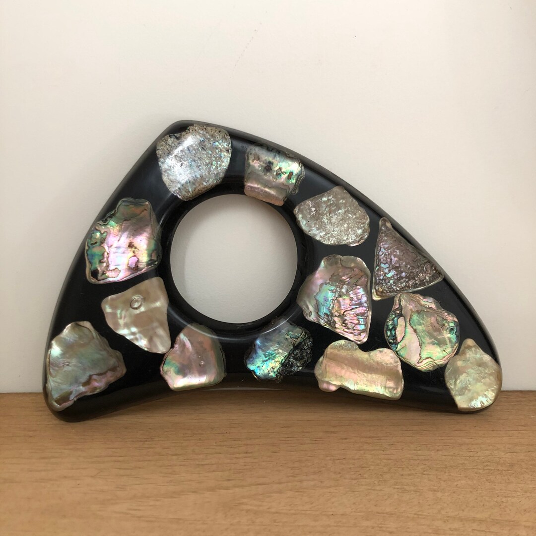 Abalone Shell Trivet. Wondermold. Vintage Hotplate. Boho Trivet