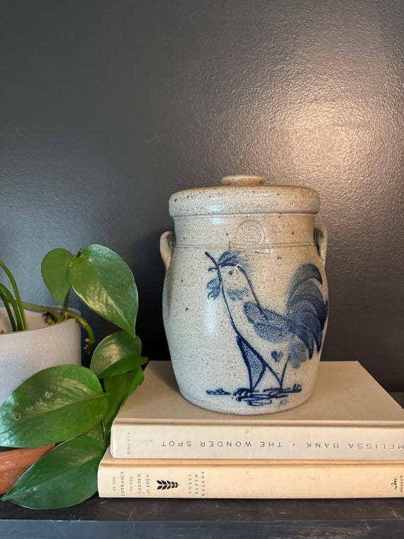 Vintage Huge Rowe Pottery Works Crock Rooster Motif 1986 - Etsy