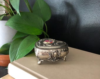 ヴィンテージ ハート ジュエリー ボックス 磁器絵付き - Etsy 日本