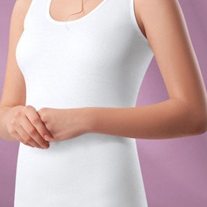 Women 100% Cotton Soft Relaxed No Side Seam Line Sweat Absorption Tank Top Lingerie Petit Size