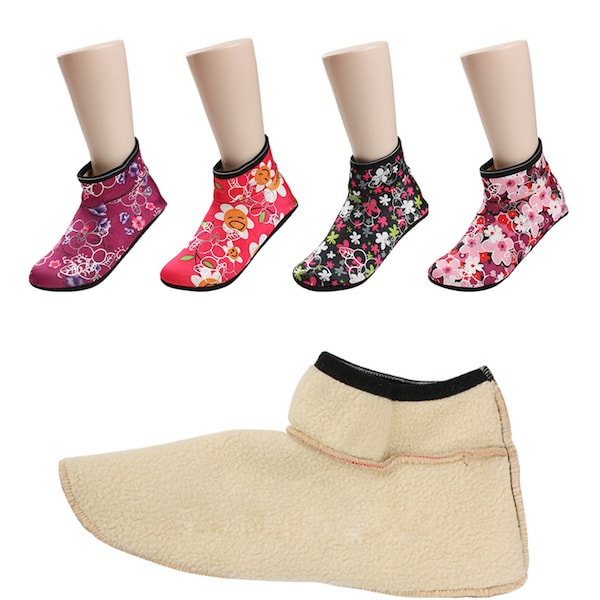 Warm fleece Korean Buseon traditional socks thick easy slip in indoor socks slippers for winter