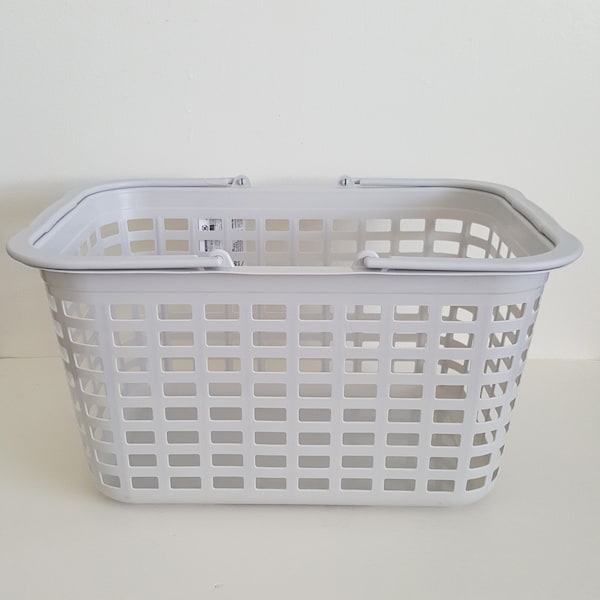 Plastic Rattan Rectangular Large Shopping Market Food Light Weight Basket with Handles Storage Multi Purpose