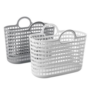 Plastic Flexible Large Narrow Shopping Laundry or Storage Basket Multi Purpose with Handles