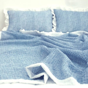Summer Fall Cool Light Weight Cool Seersucker polyester Queen Size Blanket Duvet