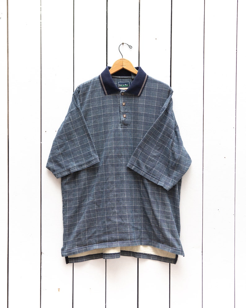 LXL 90 /'s vintage Polo /' hole in one /' checkered-blue and white