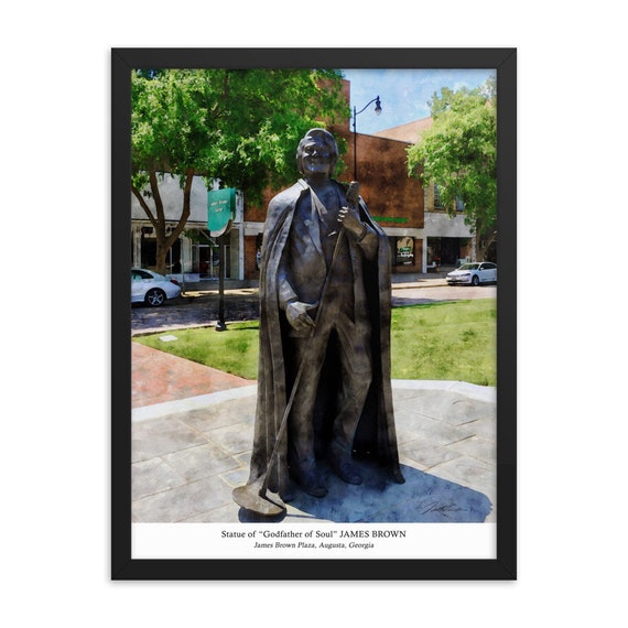 18x24 Statue of James Brown Statue Framed Print Etsy