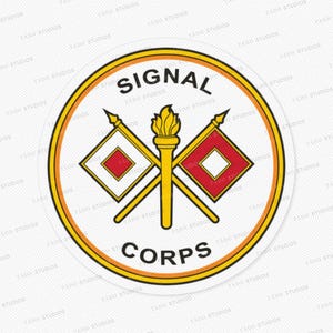 Signal Corps Plaque Aufkleber, runde Aufkleber, Innen-/Außenbereich