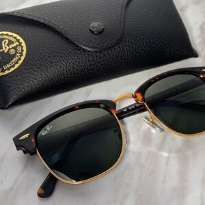 Authentic Ray-ban Clubmaster Sunglasses Tortoise Rb3016 / | Etsy