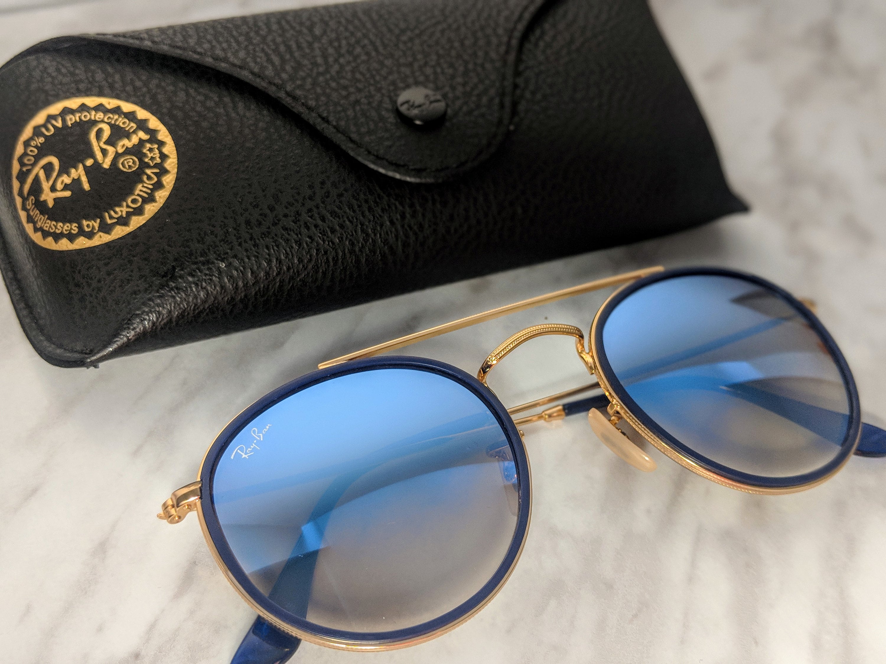 round double bridge blue gradient flash