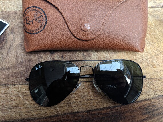 Large Aviator Sunglasses Black Frame 