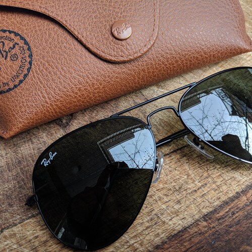 Large Aviator Sunglasses Black Frame 