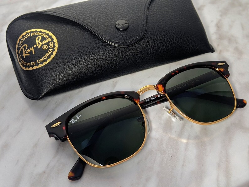 Authentic Rayban Clubmaster Sunglasses Tortoise Rb3016 / Etsy