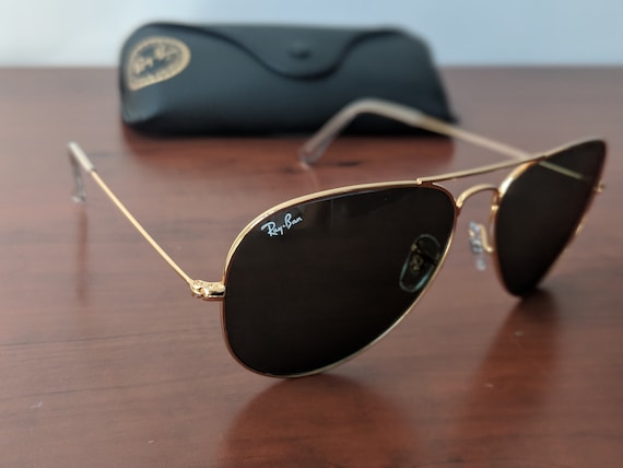 Large Ray-ban Aviator II Sunglasses / Gold Frame G-15 Lens / - Etsy Hong  Kong