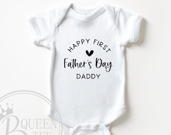 Happy First Father's Day Daddy Onesie, 100% Cotton