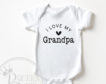 I Love My Grandpa Onesie, Baby Gift, Pregnancy Announcement
