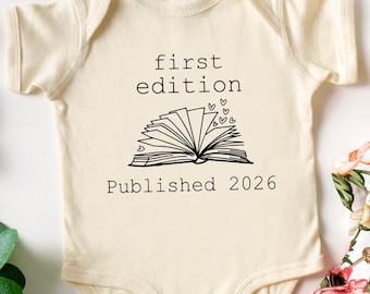 First Edition Baby Onesie®: Custom Year, Librarian Mom Gift, 2026
