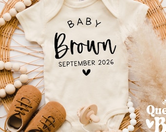 Personalized Announcement Onesie® - Pregnancy Announce Name Baby Bodysuit - Coming Soon Baby - Newborn Gift
