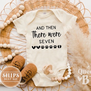 And Then There Were Seven Baby Onesie®, Baby Announcement Bodysuit, Pregnancy Announcement, Baby Bodysuit Gift, Baby Coming Soon Onesie®
