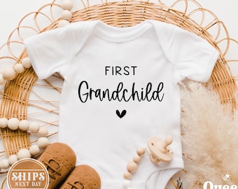 First Grandchild Onesie®: Pregnancy Announcement Baby Bodysuit