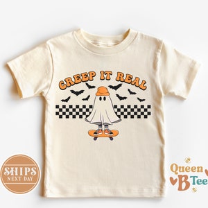 Retro Halloween Kids Shirt - Ghost Natural Toddler Shirt - Creep It Real Toddler Tee - Funny T shirt.
