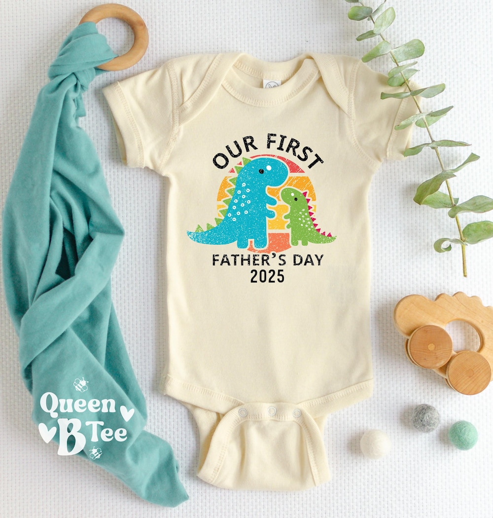 Dinosaur Cute Father'S Day Gift.,Our First Father'S Day First Father'S Day Gift From Baby, First Father Day Toddler Shirt Moderndaydecors