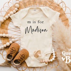 Baby Name Onesie® - Personalized Baby Onesie® - Baby First Letter Onesie®