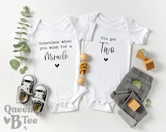Twin Pregnancy Announcement Onesies® Set: Miracle Baby Reveal
