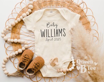 Pregnancy Announcement Onesie®: Personalized Last Name Baby Bodysuit