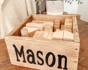 real wood toys wooden block set