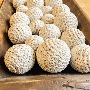 S, M, and L Boho farmhouse decorative crochet balls/set of 3