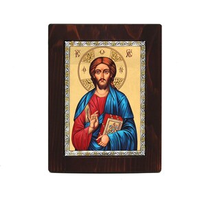 Jesus Christ 18x23 cm. Byzantine icon, orthodox icon, handmade icon on natural handcrafted wood, Christmas Gift, Easter Gift