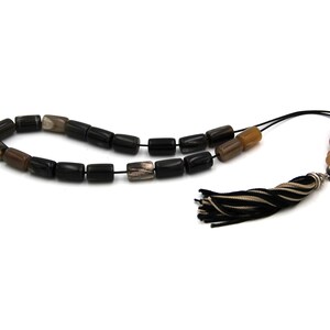 Reindeer Horns, Antlers Greek Worry Beads Komboloi 19 beads plus Imam with Silver Elements