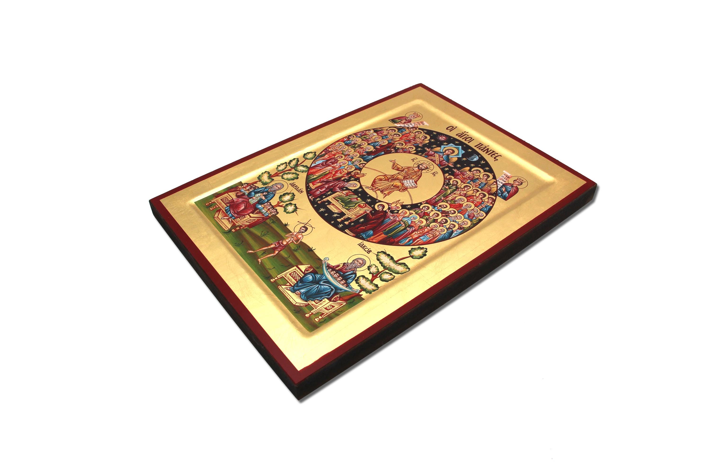 18k All Saints Christian Orthodox Icon on Wood With Gold Leaf ...