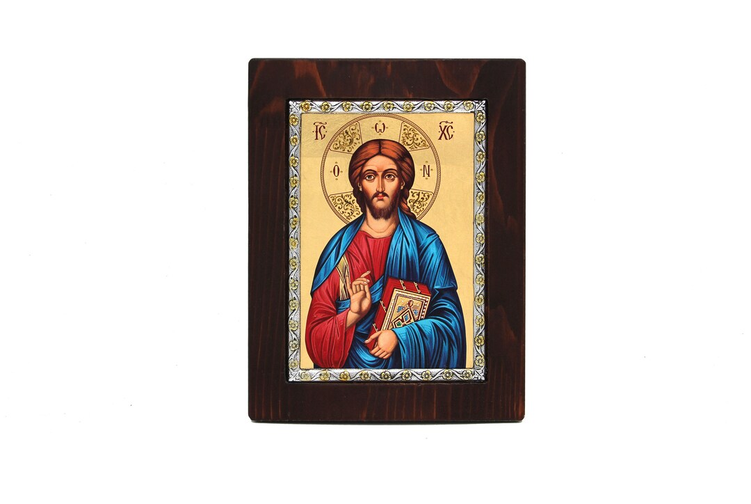 Jesus Christ 18x23 Cm. Byzantine Icon, Orthodox Icon, Handmade Icon on ...
