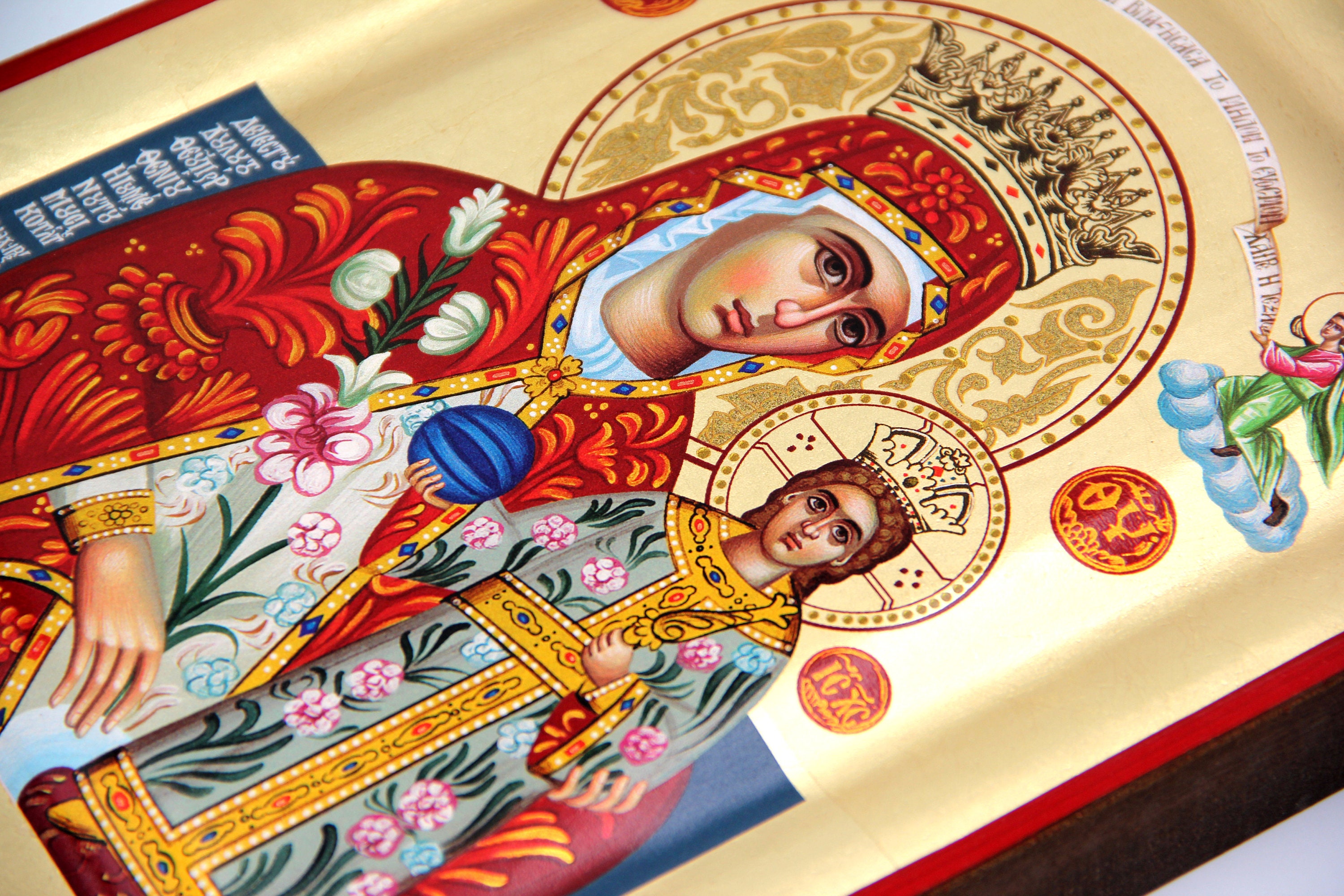 Virgin Mary of Roses 24x23 Cm. Byzantine Icon, Orthodox Icon, Handmade ...