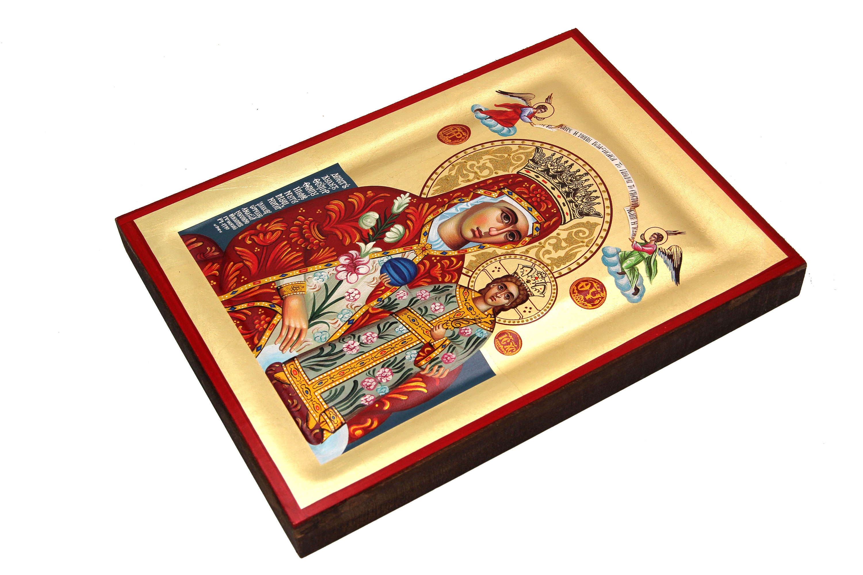 Virgin Mary of Roses 24x23 Cm. Byzantine Icon, Orthodox Icon, Handmade ...