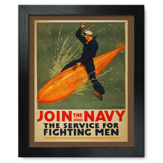 WWII Join The Navy The Service For Fighting Men 8x12 Inch Aluminum Sign 