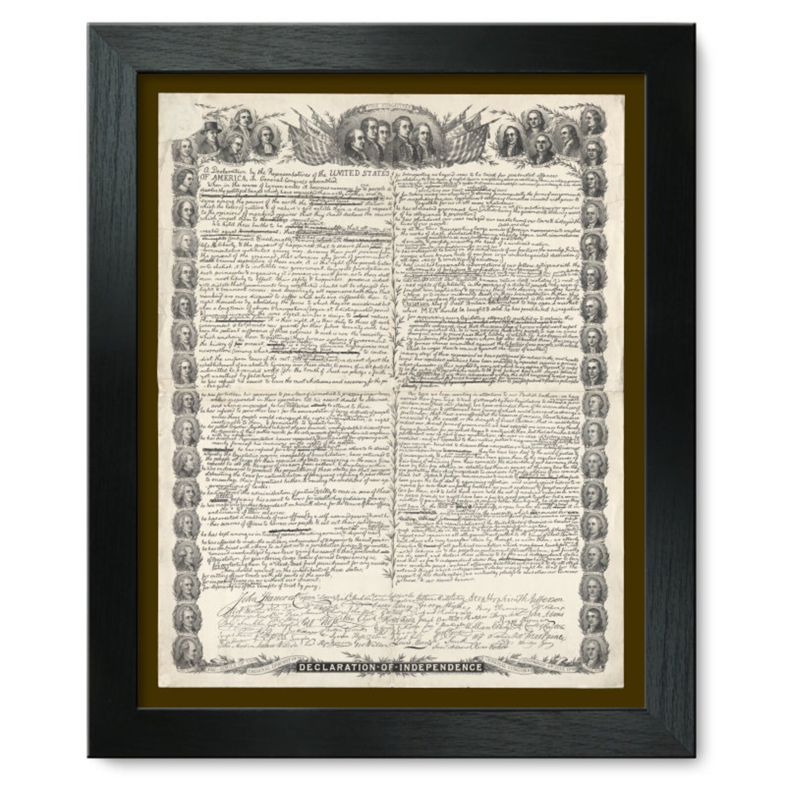 Framed Print: Declaration of Independence - Etsy