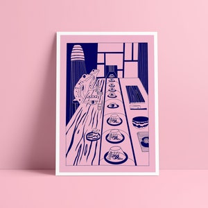 SUSHI FROG | Navy Pink A3/A4/A5 Print