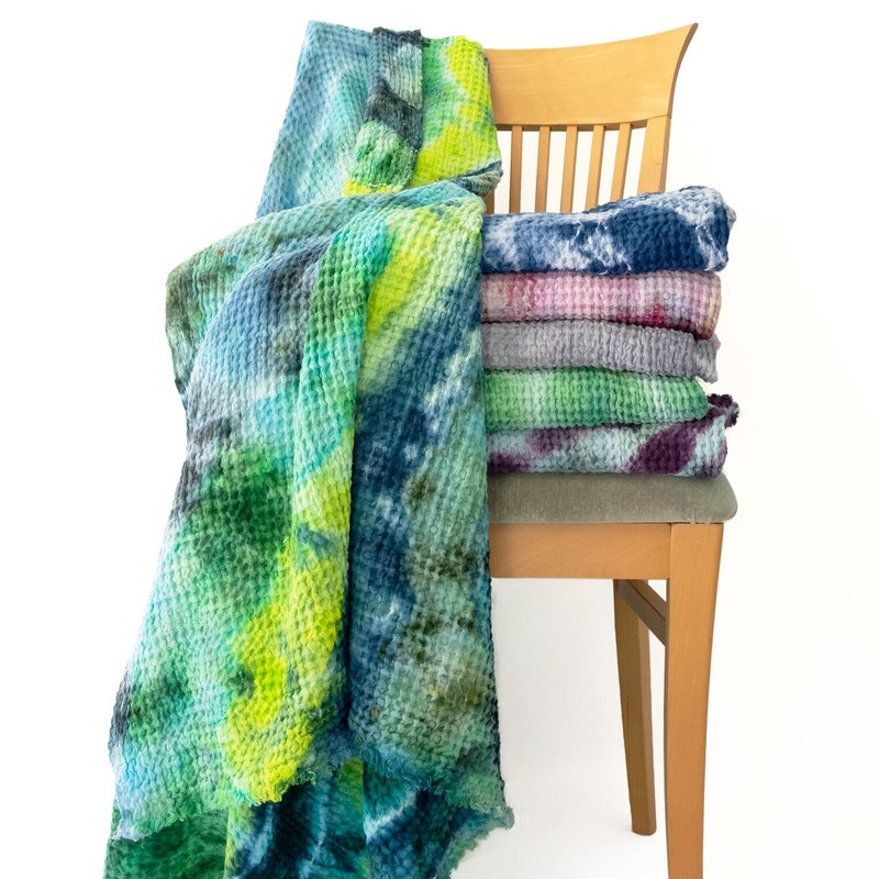 Spiral Blue Tie Dye Blanket