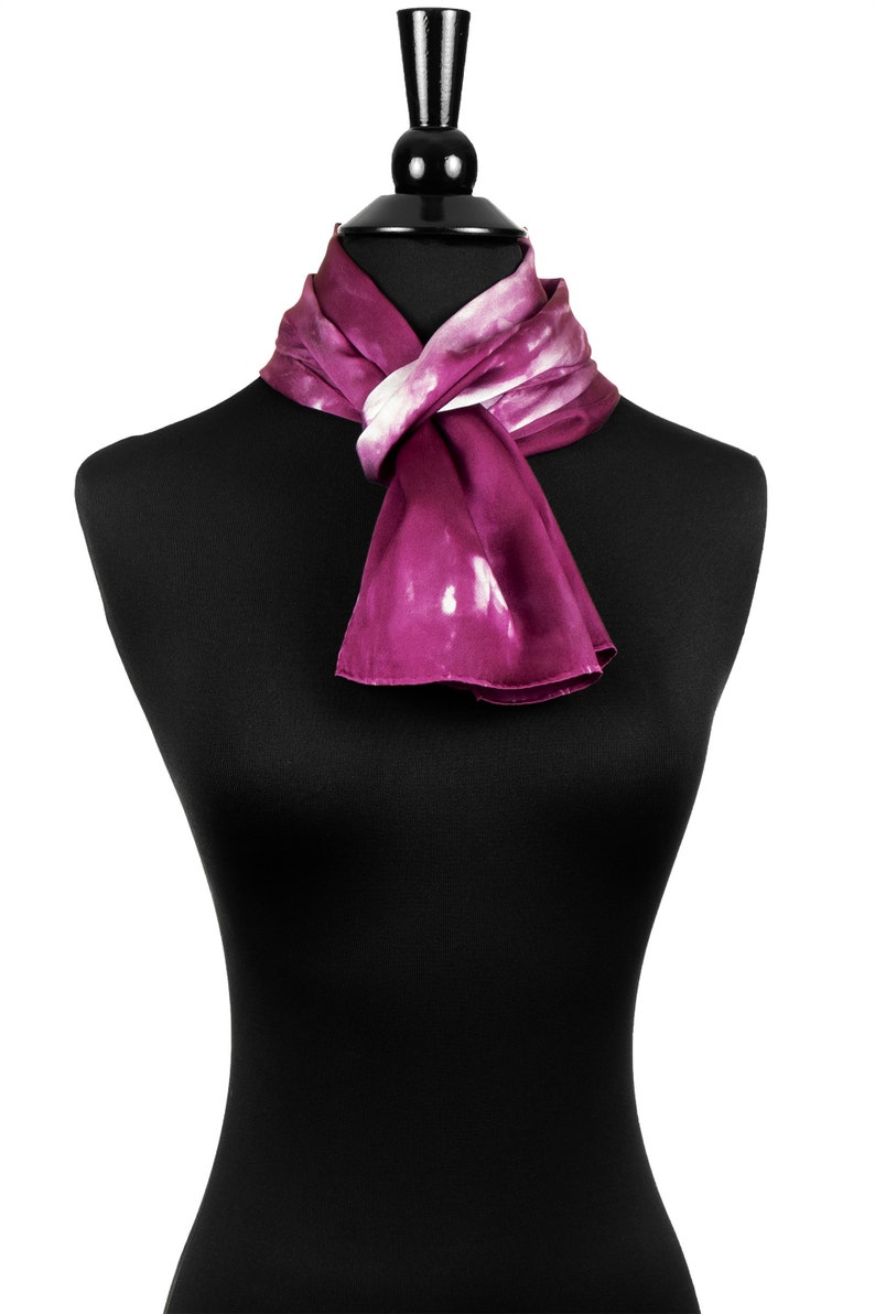 Magenta Silk Scarf Short Silk Scarf in Deep Magenta Hot Pink Etsy