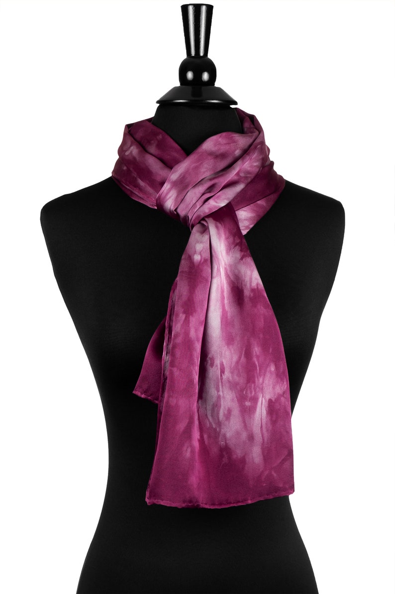 Magenta Silk Scarf Short Silk Scarf in Deep Magenta Hot Pink Etsy