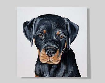 Custom Pet Portrait Acrylic Painting  |  Canvas Painting  |  Dog Painting  |  Cat Painting  | Hand Painted Pet Portrait | Personalized Gift