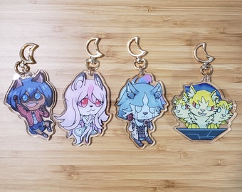 CLEARANCE BNA Brand New Animal Michiru Kagemori, Shirou Ogami, Nazuna Hiwatashi, Alan Sylvasta 2.5" Acrylic Keychains